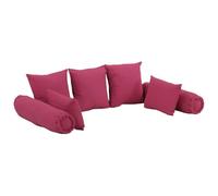 vidaXL Ensemble d'oreillers décoratifs Lot de 7 Rose Tissu