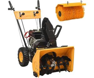 vidaXL Ensemble fraise à neige et balayeuse 4 en 1 à essence 6,5 CV