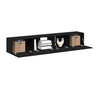 vidaXL Ensemble meuble TV 2 pcs Chêne noir Bois d'ingénierie, rangement moderne, cabinet mural