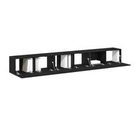 vidaXL Ensemble Meuble TV 3 pcs Chêne Noir 80 x 30 x 30 cm, Rangement Moderne pour Salon, Cabinet Mural rectangulaire, Installation média contemporaine, Support TV