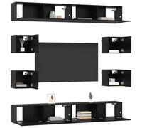 vidaXL Ensemble Meuble TV 8 pcs 100 x 30 x 30 cm Chêne Noir, Rangement Salon, Meuble télé Moderne, Meubles Pratiques, Designs muraux, Solutions Gain de Place, déco contemporaine