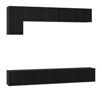 vidaXL Ensemble meuble TV avec étagère avec stockage avec porte 5 pcs Chêne noir