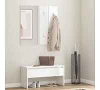 VidaXL Ensemble Meubles de Couloir - Blanc Bois