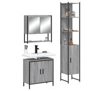 vidaXL Ensemble salle de bain 3 pcs sonoma gris