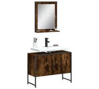 vidaXL Ensemble Salle de Bain - Chêne Fumé
