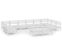 vidaXL Ensemble salon de jardin 12 pièces blanc pin massif