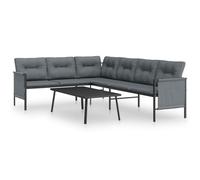 vidaXL – Ensemble salon de jardin 2 pièces – Acier anthracite – 7 personnes