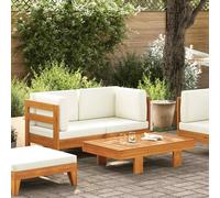 vidaXL Ensemble salon de jardin 2 pièces avec coussins blanc crème en bois d'acacia