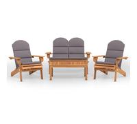 vidaXL Ensemble salon de jardin 4 pièces Adirondack bois massif acacia