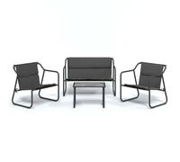 vidaXL Ensemble salon de jardin 4 pièces avec coussins Anthracite Acier
