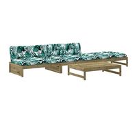 vidaXL Ensemble salon de jardin 4 pièces avec coussins Pin imprégné