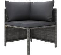 vidaXL Ensemble salon de jardin 4 pièces en poly rotin avec coussins Gris
