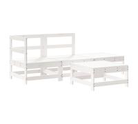 vidaXL Ensemble salon de jardin 4 pièces blanc pin massif