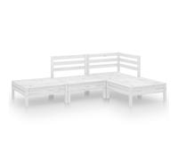 vidaXL Ensemble salon de jardin 4 pièces blanc pin massif