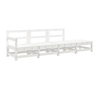 vidaXL Ensemble salon de jardin 4 pièces blanc pin massif