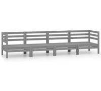 vidaXL Ensemble salon de jardin 4 pièces gris pin massif