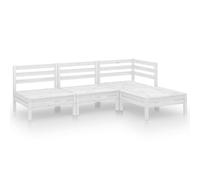vidaXL Ensemble salon de jardin 4 pièces pin massif blanc