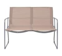vidaXL Ensemble salon de jardin 4 pièces tissu et acier taupe