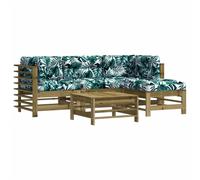 vidaXL Salon de jardin 5 pièces en bois de pin imprégné avec coussins