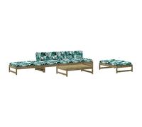 vidaXL Salon de jardin 5 pcs avec coussins - Bois de pin imprégné