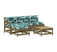 vidaXL Ensemble salon de jardin 5 pièces Bois de pin imprégné avec coussins