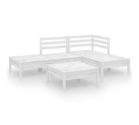 vidaXL Ensemble salon de jardin 5 pièces pin massif blanc