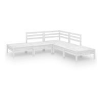 vidaXL Ensemble salon de jardin 5 pièces pin massif blanc