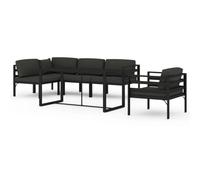 vidaXL Ensemble salon de jardin 6 pièces avec coussins Aluminium Anthracite