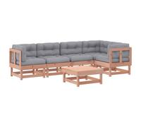 vidaXL Ensemble salon de jardin 6 pièces avec coussins bois massif douglas