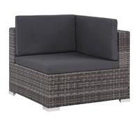 vidaXL Ensemble salon de jardin 6 pièces avec coussins Poly rotin gris