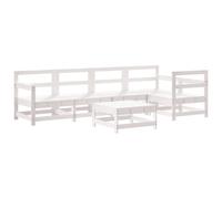 vidaXL Ensemble salon de jardin 6 pièces blanc pin massif