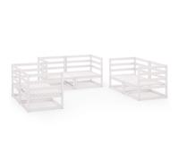 vidaXL Ensemble salon de jardin modulable 6 pièces en pin massif blanc