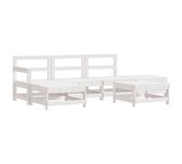 vidaXL Ensemble salon de jardin 6 pièces blanc pin massif