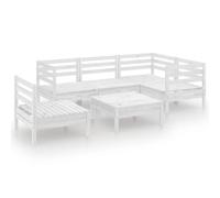 vidaXL Ensemble salon de jardin 6 pièces pin massif blanc