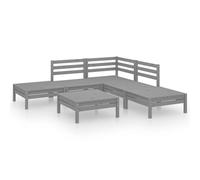 vidaXL Ensemble salon de jardin 6 pièces pin massif gris