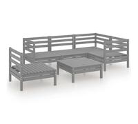 vidaXL Ensemble salon de jardin 6 pièces pin massif gris