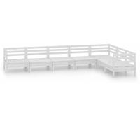 vidaXL Ensemble salon de jardin 7 pièces pin massif blanc