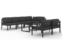 vidaXL Ensemble salon de jardin 8 pièces avec coussins Aluminium Anthracite