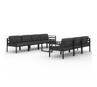 vidaXL Ensemble salon de jardin 8 pièces avec coussins – Aluminium anthracite