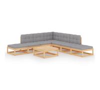 vidaXL Ensemble salon de jardin 8 pièces avec coussins pin massif