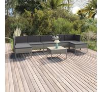 vidaXL Ensemble salon de jardin 8 pièces avec coussins Poly rotin gris