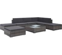 vidaXL Ensemble salon de jardin 8 pièces avec coussins Poly rotin gris