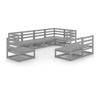 vidaXL Ensemble salon de jardin 8 pièces gris pin massif