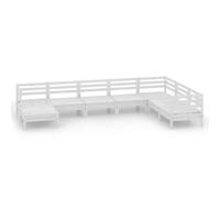 vidaXL Ensemble salon de jardin 8 pièces pin massif blanc