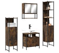 vidaXL Ensemble SDB 4 pcs - Chêne Fumé
