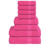 VIDAXL Ensemble serviettes FROGN 8 pcs rose 360 g/m² - 100% coton (70x140/50x100/30x50)