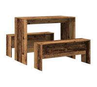 vidaXL Ensemble table à manger et bancs – 3 pièces – Bois d'ingénierie