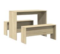 vidaXL Ensemble Table à Manger et bancs 3 pcs Bois d ingénierie