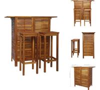 vidaXL Ensemble table de bar et chaises 3 pièces en acacia massif - Ensemble de meubles de jardin