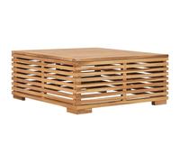 vidaXL Ensemble table de jardin et tabouret de pied avec coussin crème Teck massif